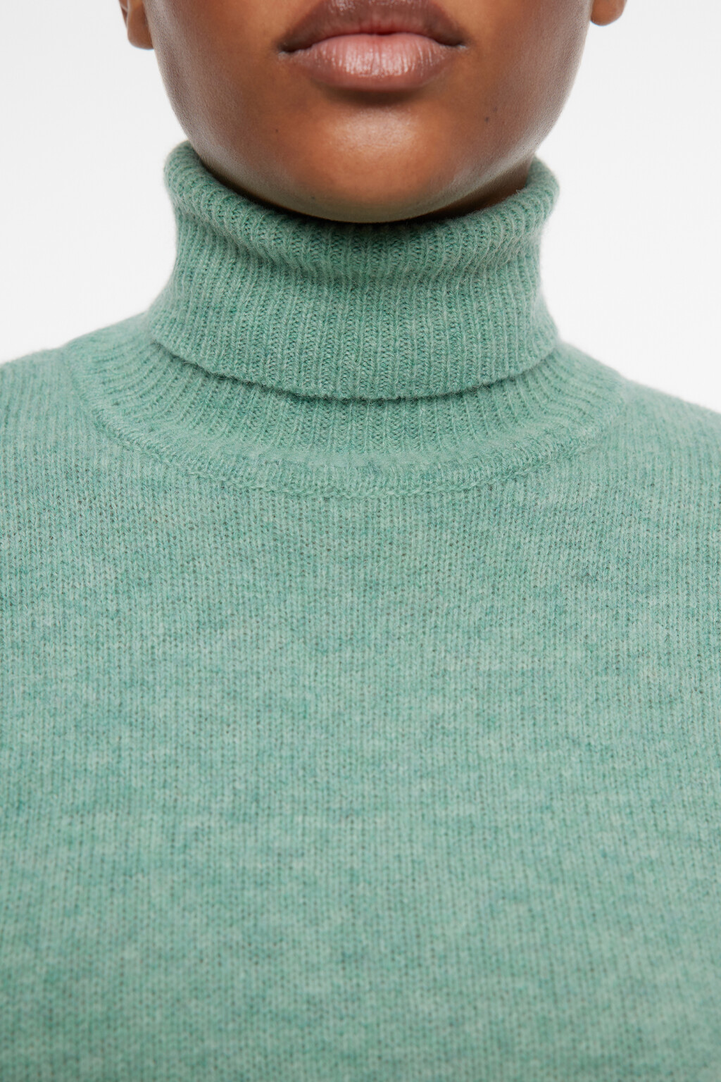 Свитер вязаный премиум из натуральной шерсти - цвет зеленый - 6