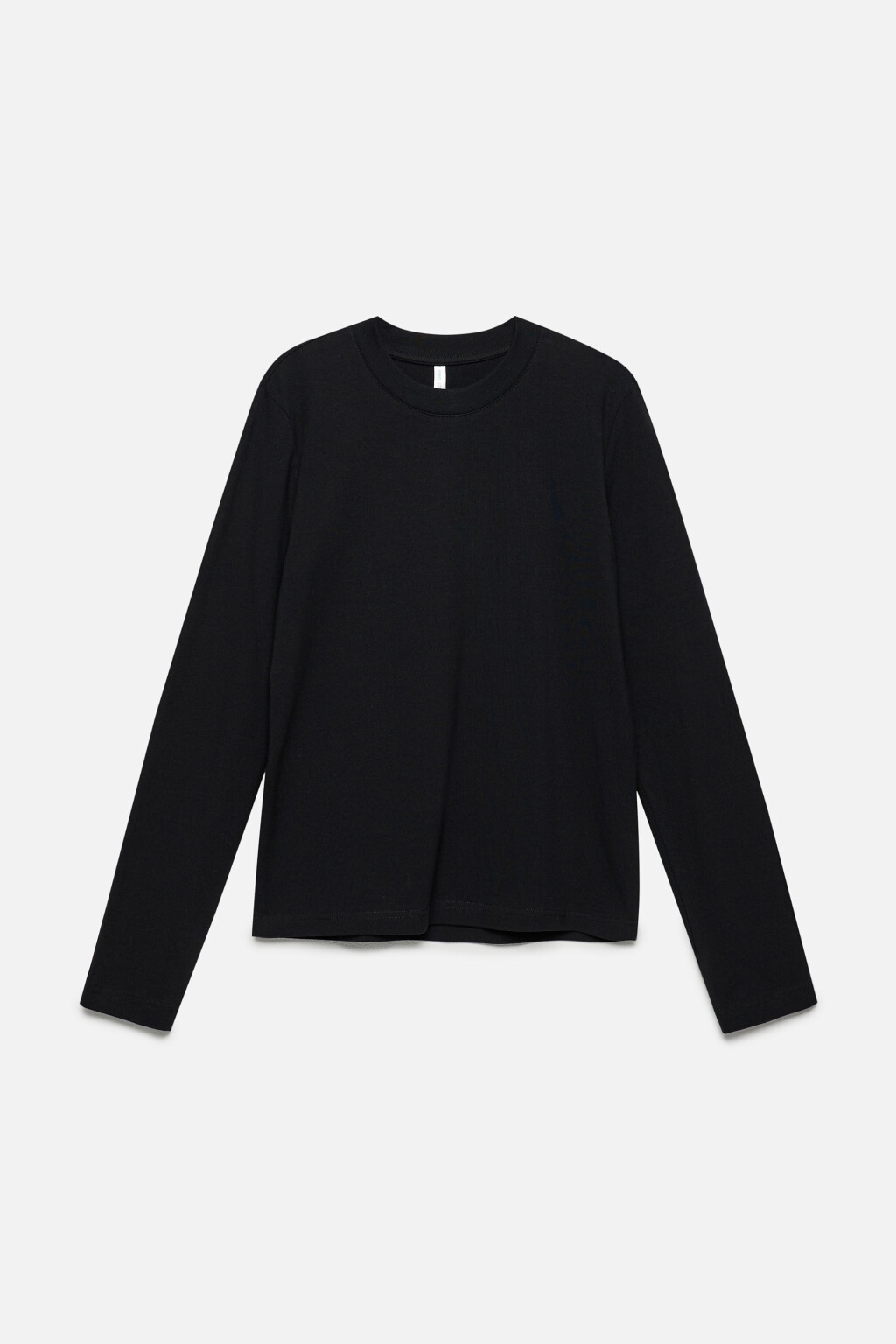 Лонгслив прямой хлопковый в базовых цветах - цвет черный - 8