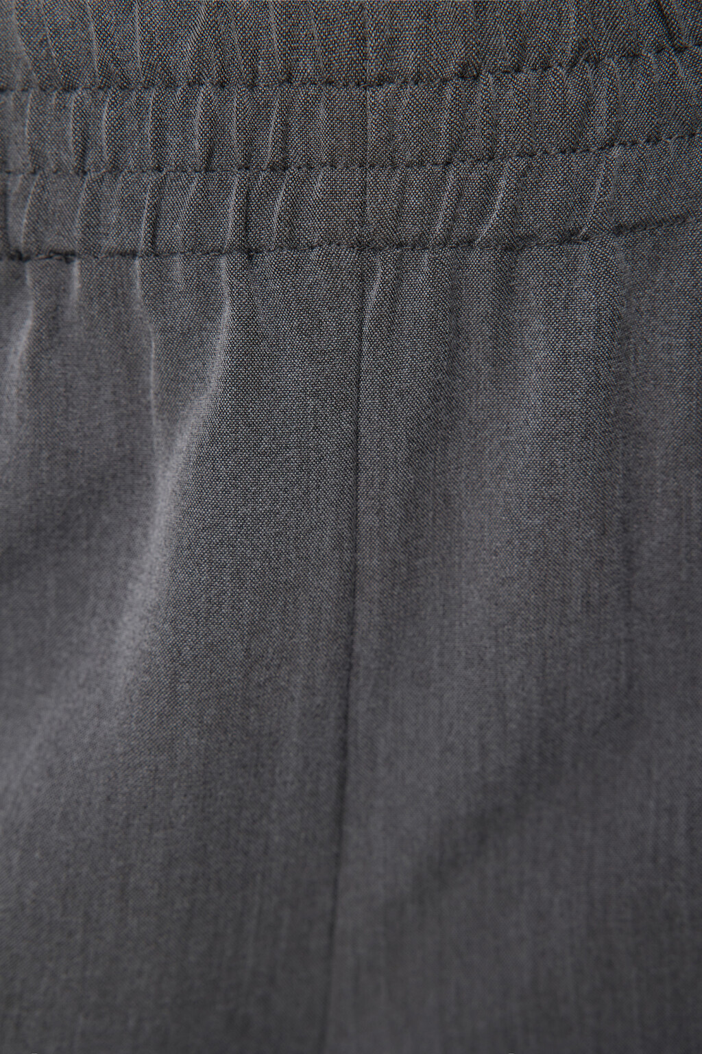 Брюки широкие костюмные с поясом-резинкой - цвет серый - 5