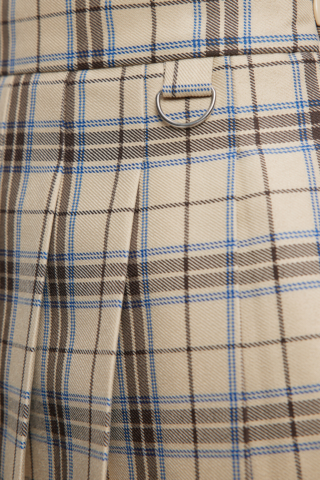 Юбка-солнышко мини плиссированная в клетку - цвет бежевый - 5