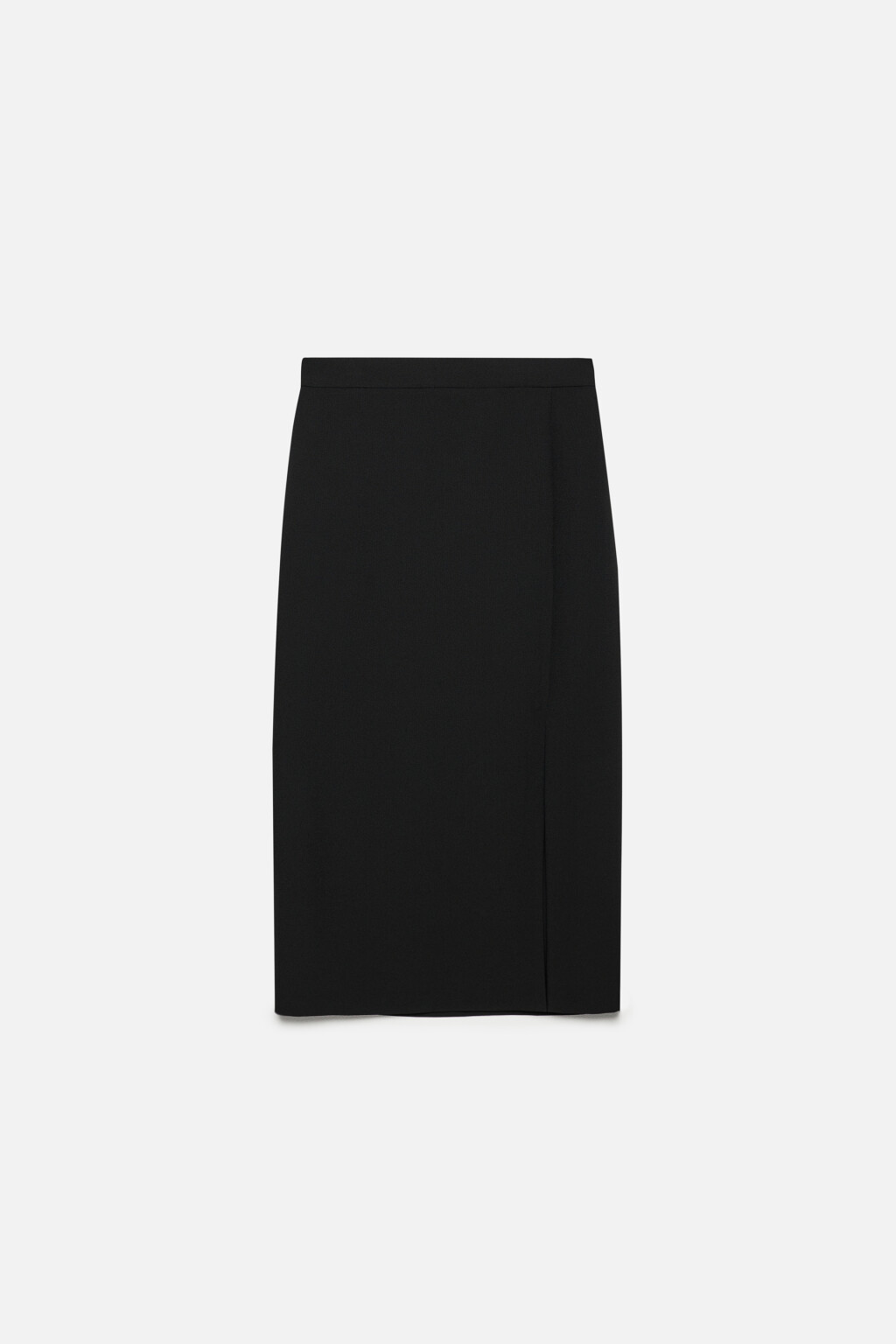 Юбка-карандаш миди костюмная с разрезом на бедре - цвет черный - 8
