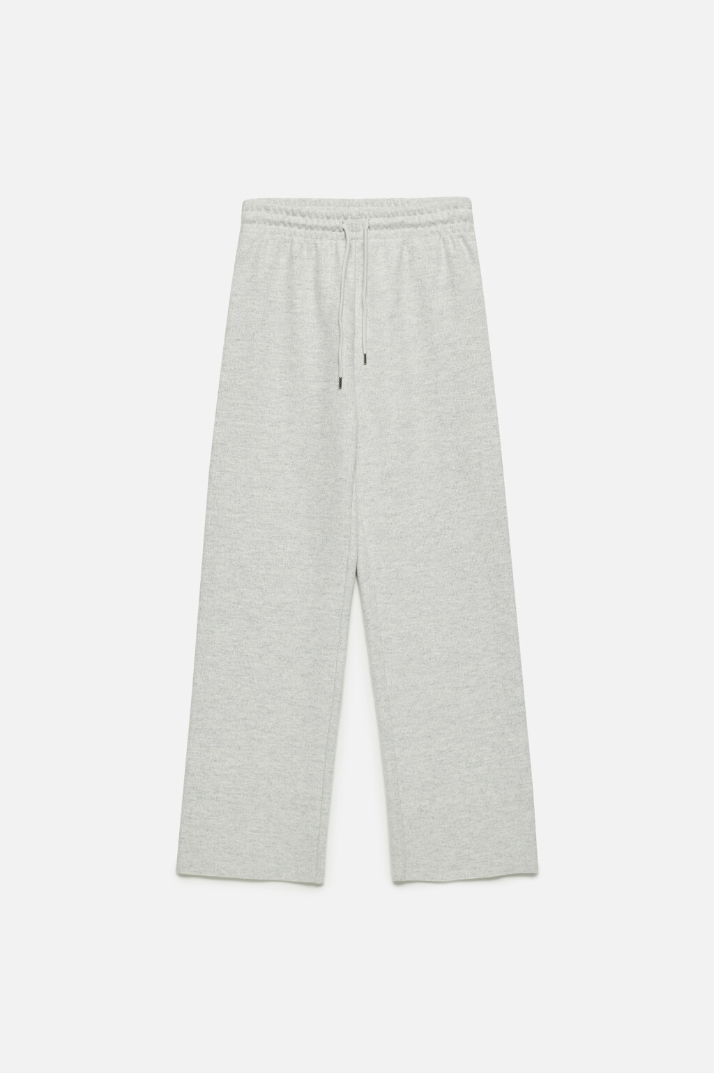 Брюки широкие трикотажные с поясом на резинке - цвет серый - 8