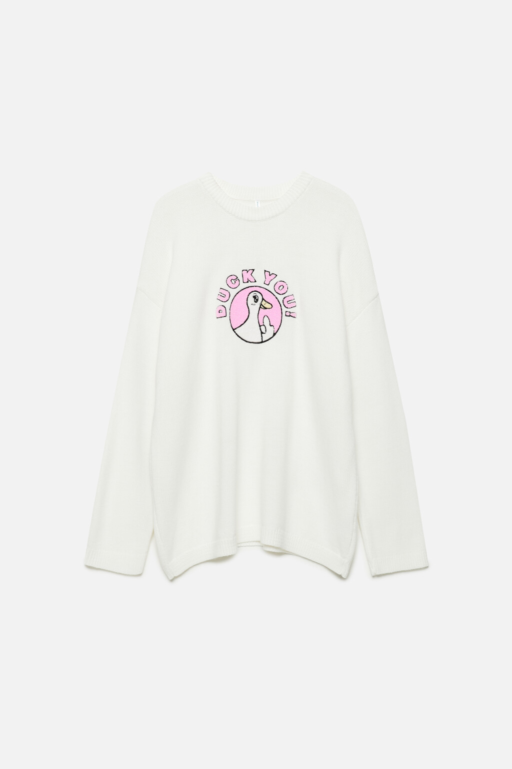 Джемпер вязаный свободный с принтом-патчем - цвет бежевый - 7