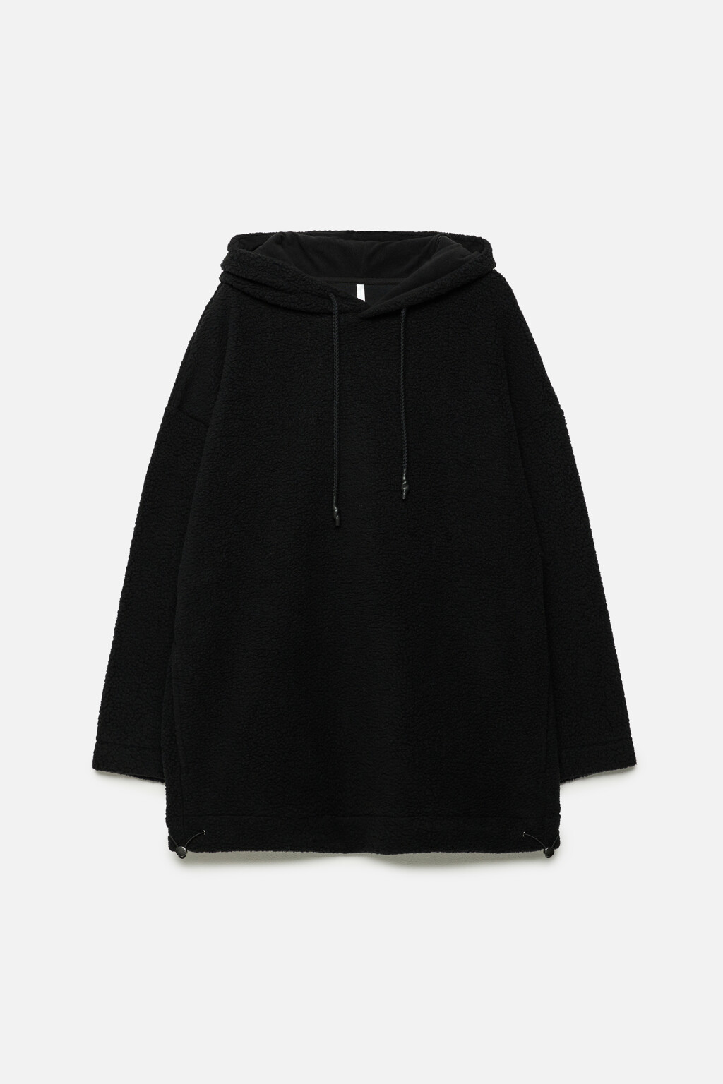 Худи oversize флисовая с капюшоном и карманами - цвет черный - 8