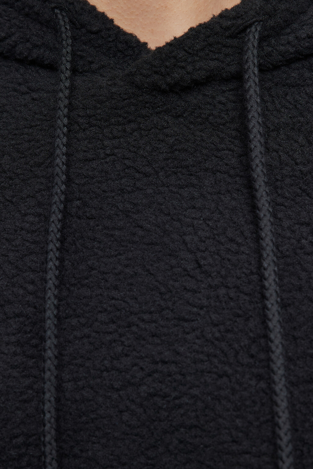 Худи oversize флисовая с капюшоном и карманами - цвет черный - 5