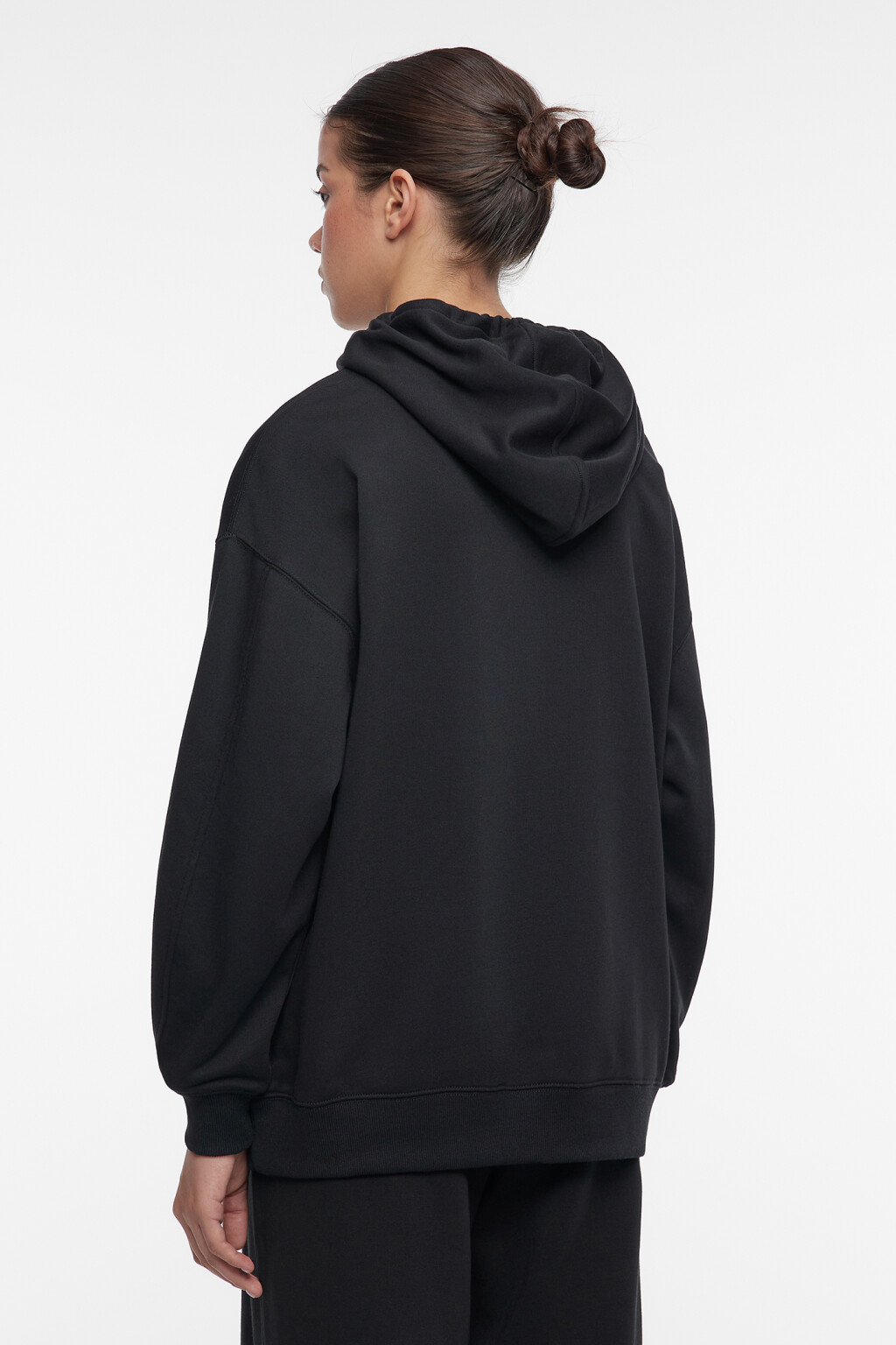 Худи oversize утепленная с начесом и капюшоном - цвет черный - 4