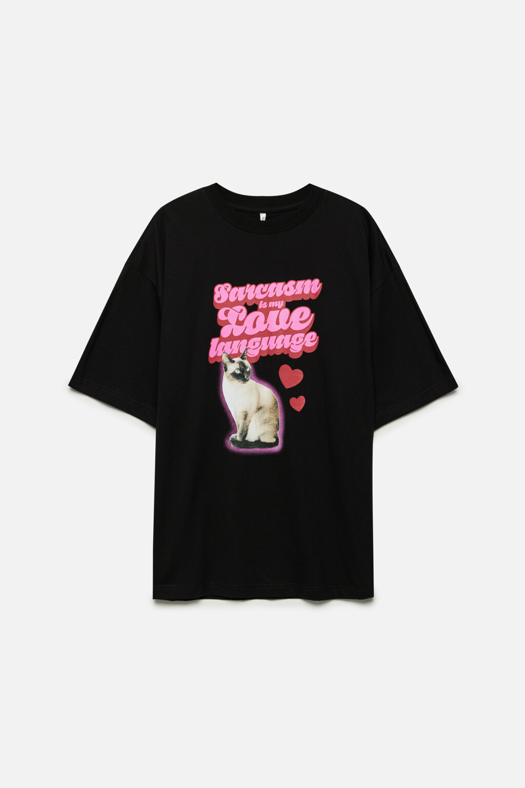 Футболка oversize с принтом и надписями - цвет черный - 7