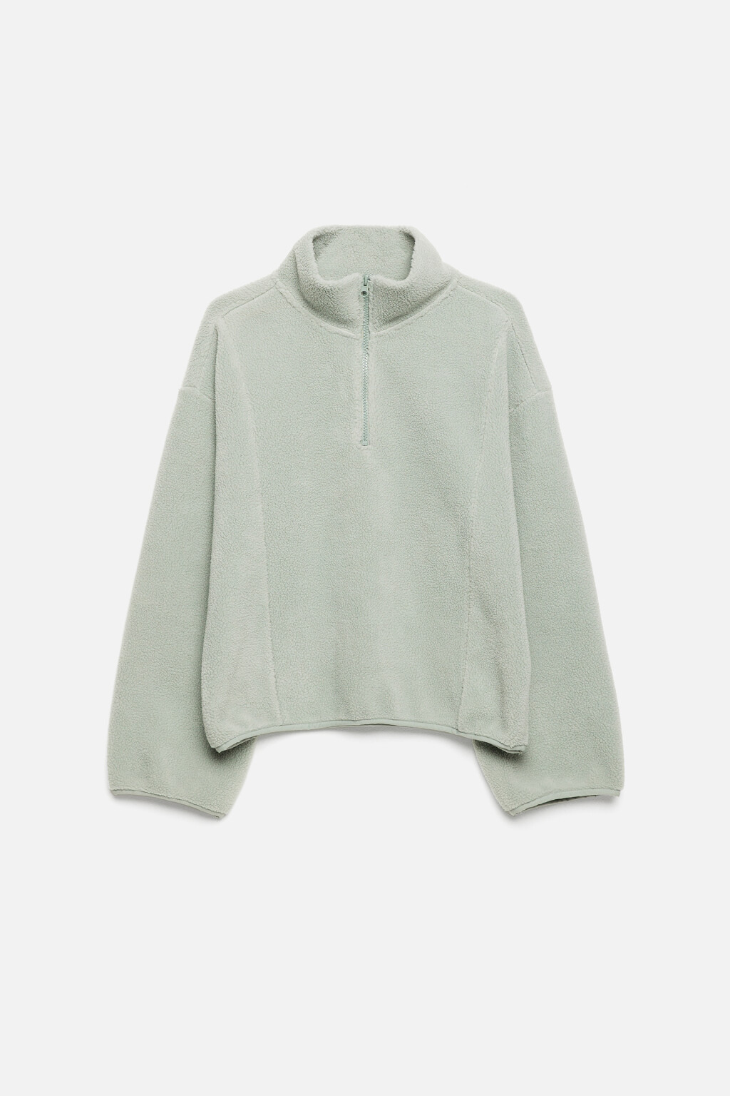 Толстовка oversize из флиса с воротником на молнии - цвет серый - 7