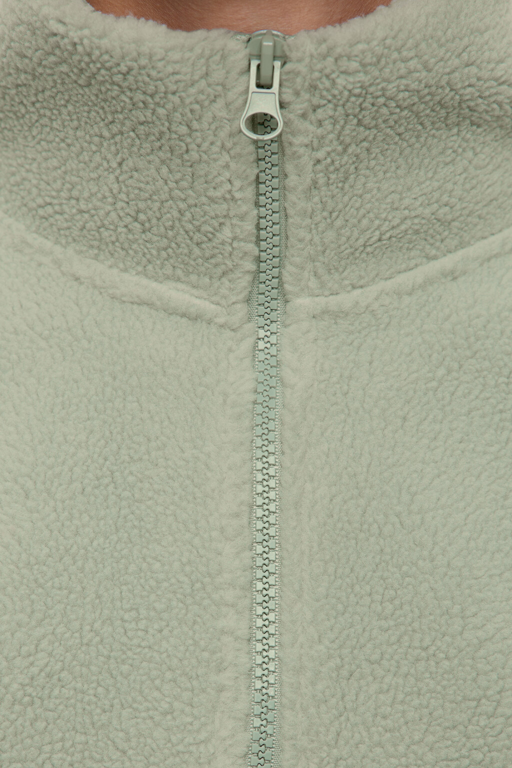 Толстовка oversize из флиса с воротником на молнии - цвет серый - 5