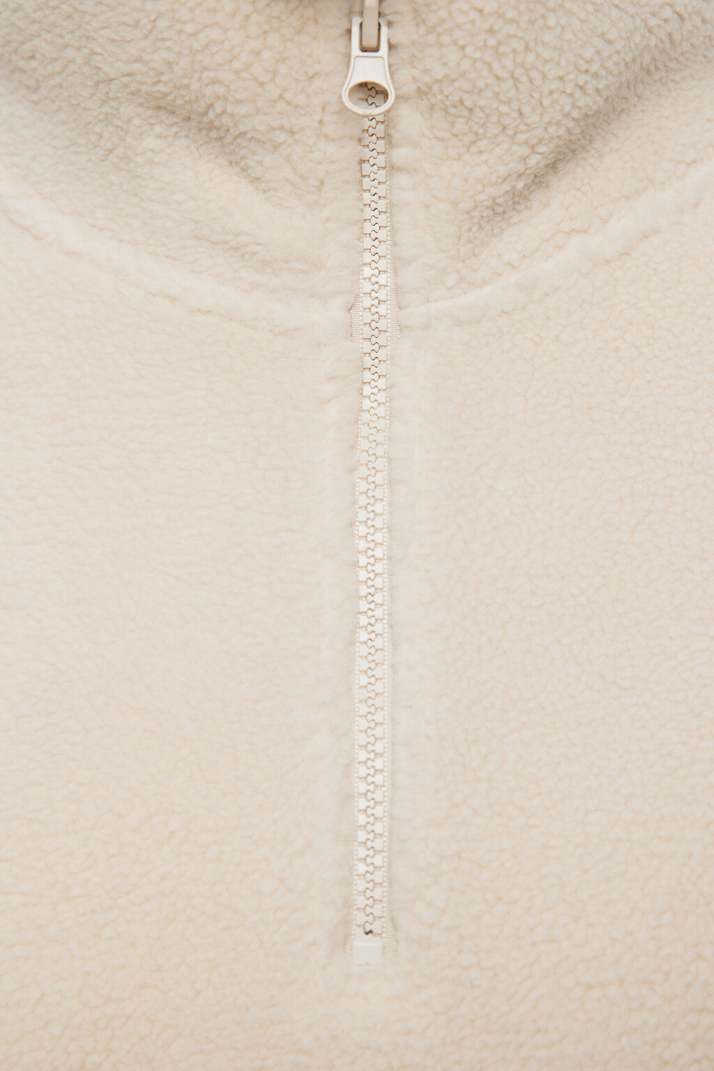 Толстовка oversize из флиса с воротником на молнии - цвет бежевый - 5