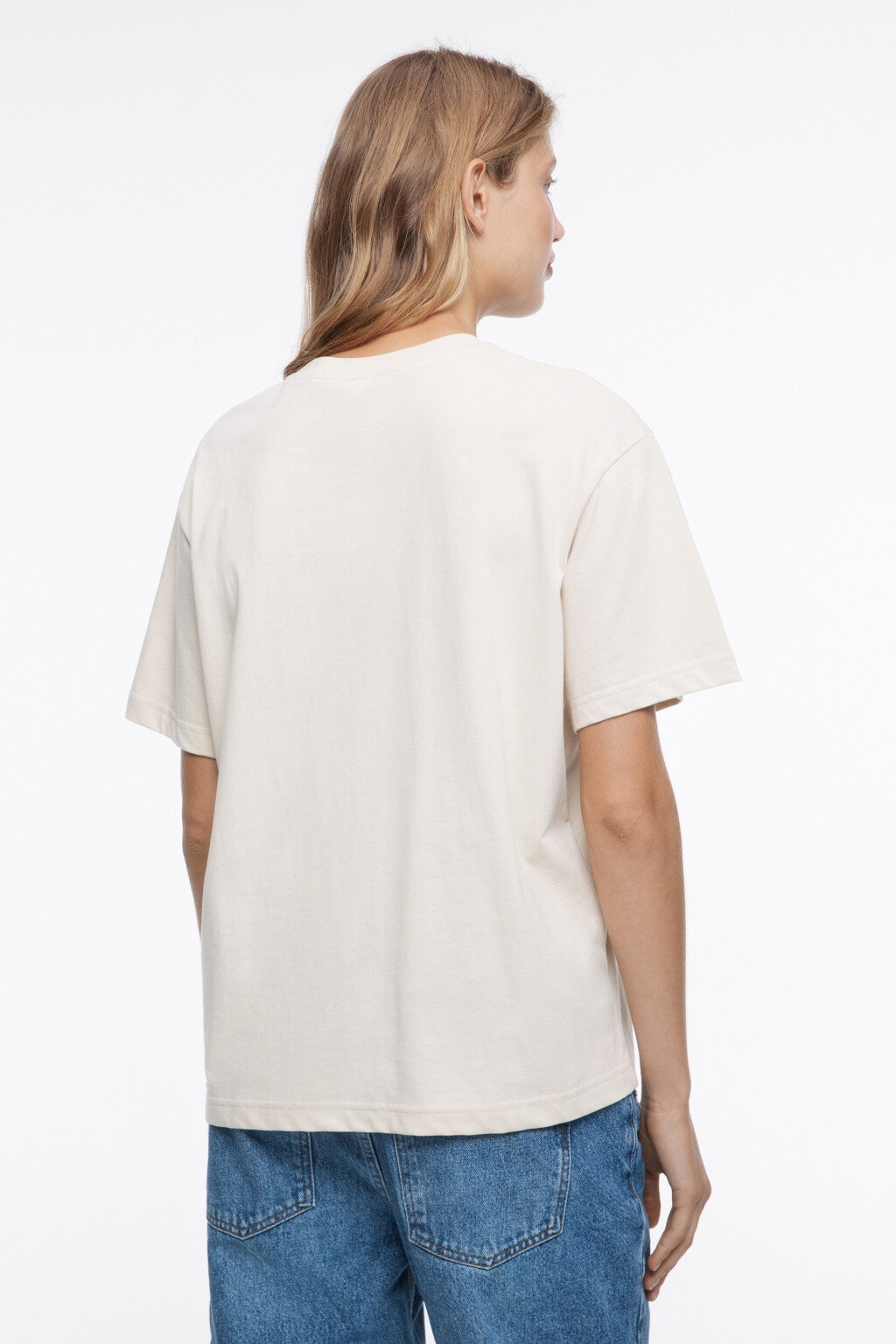 Футболка oversize хлопковая базовая - цвет бежевый - 4
