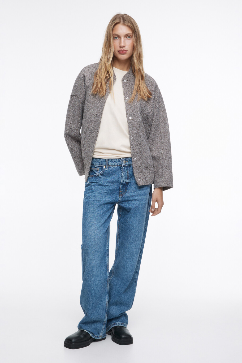 Футболка oversize хлопковая базовая - цвет бежевый - 5