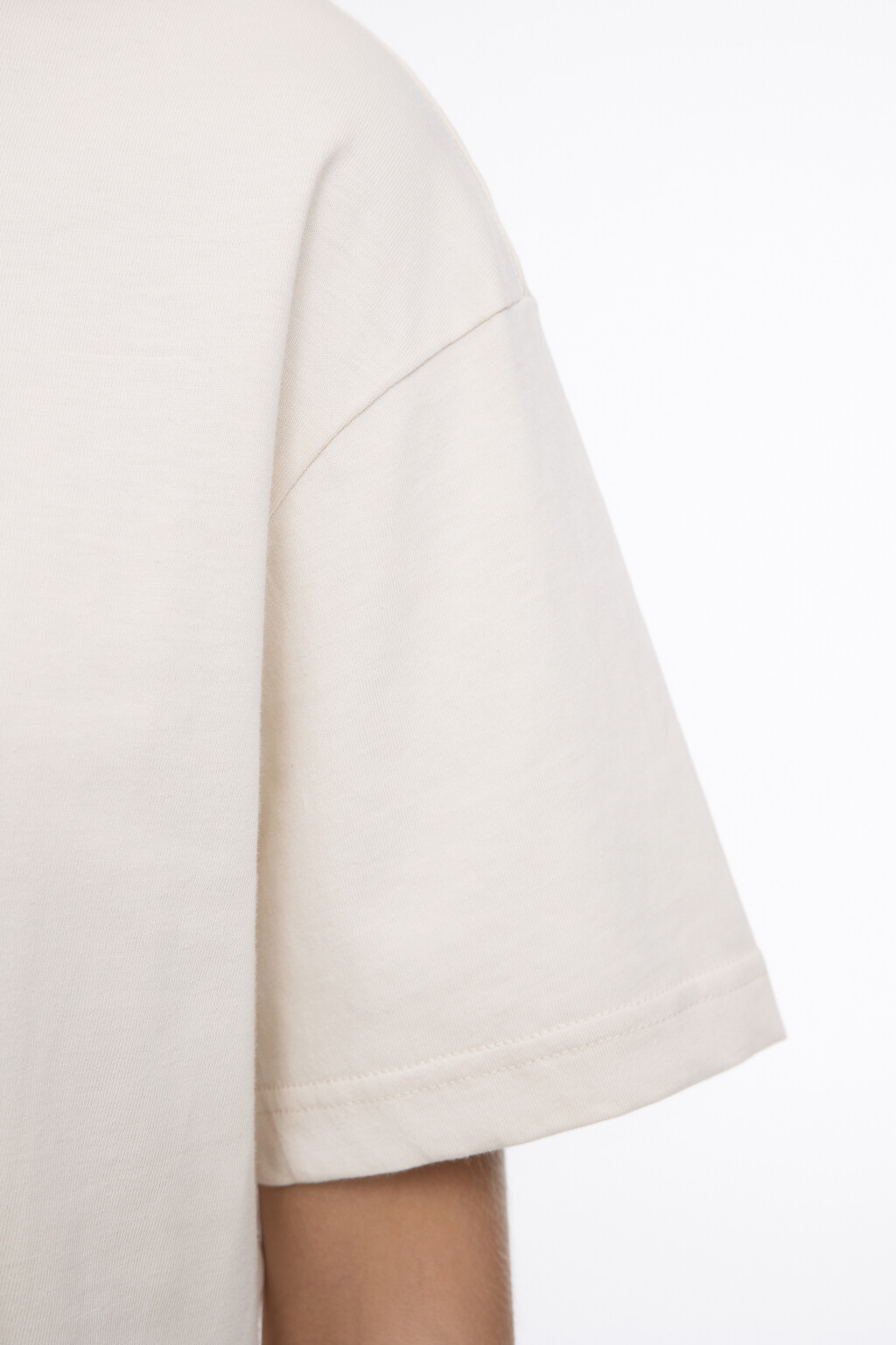 Футболка oversize хлопковая базовая - цвет бежевый - 7