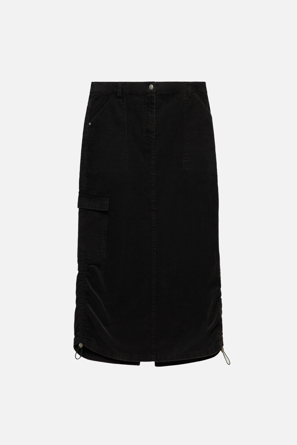 Юбка-парашют миди с карманами карго - цвет серый - 8