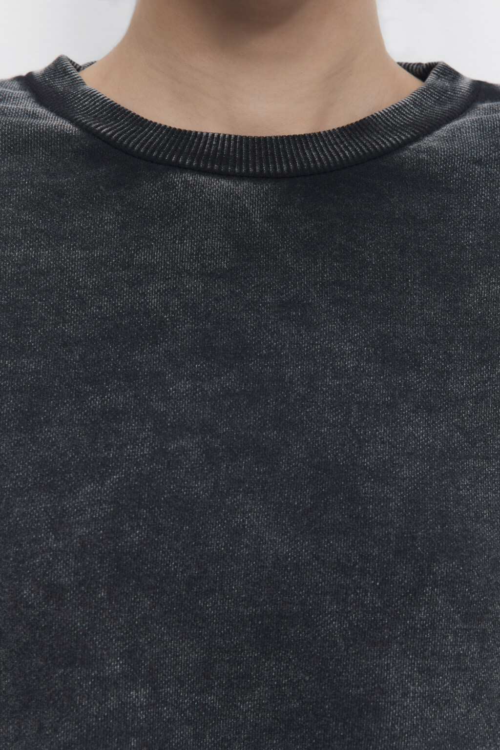 Свитшот oversize хлопковый с вареным эффектом - цвет серый - 6