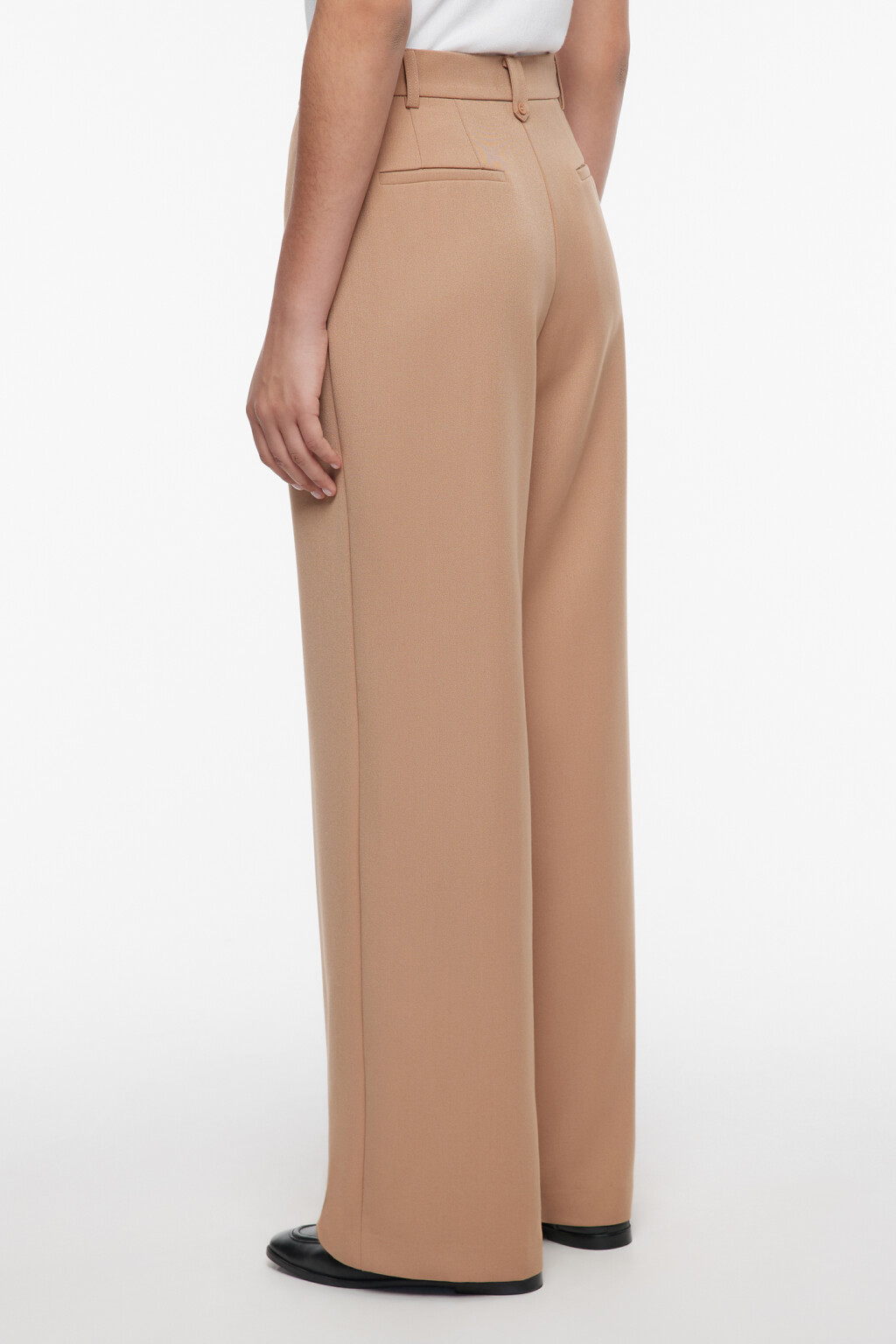 Брюки широкие костюмные с низкой посадкой - цвет коричневый - 4