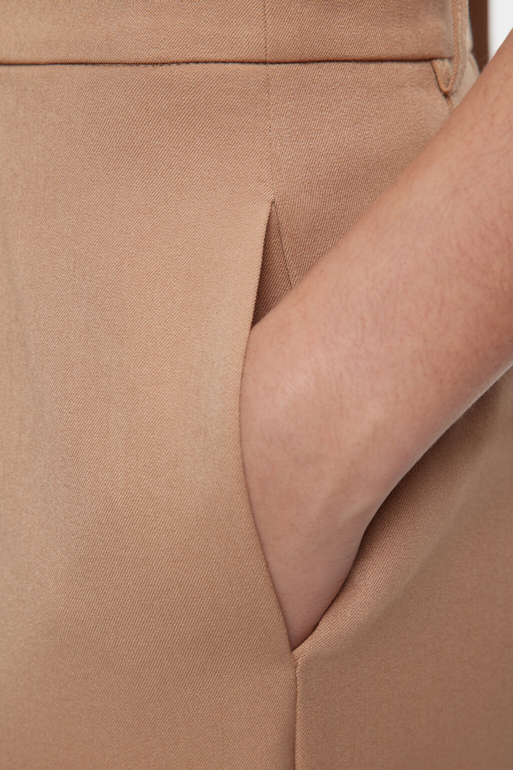 Брюки широкие костюмные с низкой посадкой - цвет коричневый - 7