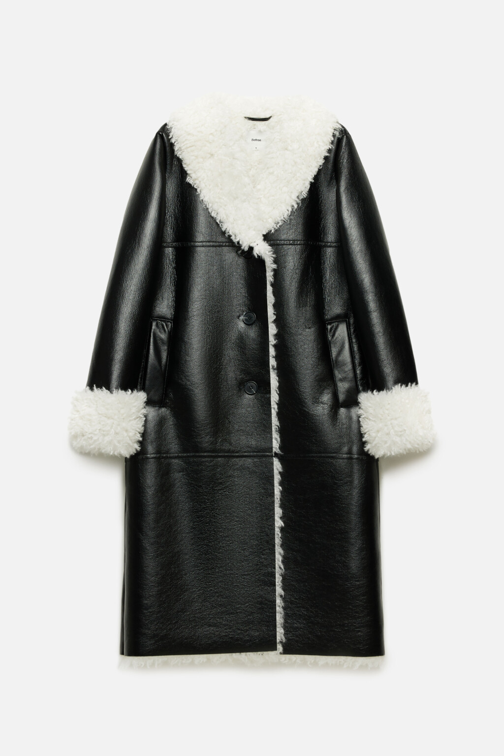 Дубленка-афганка длинная с подкладкой - цвет черный - 9