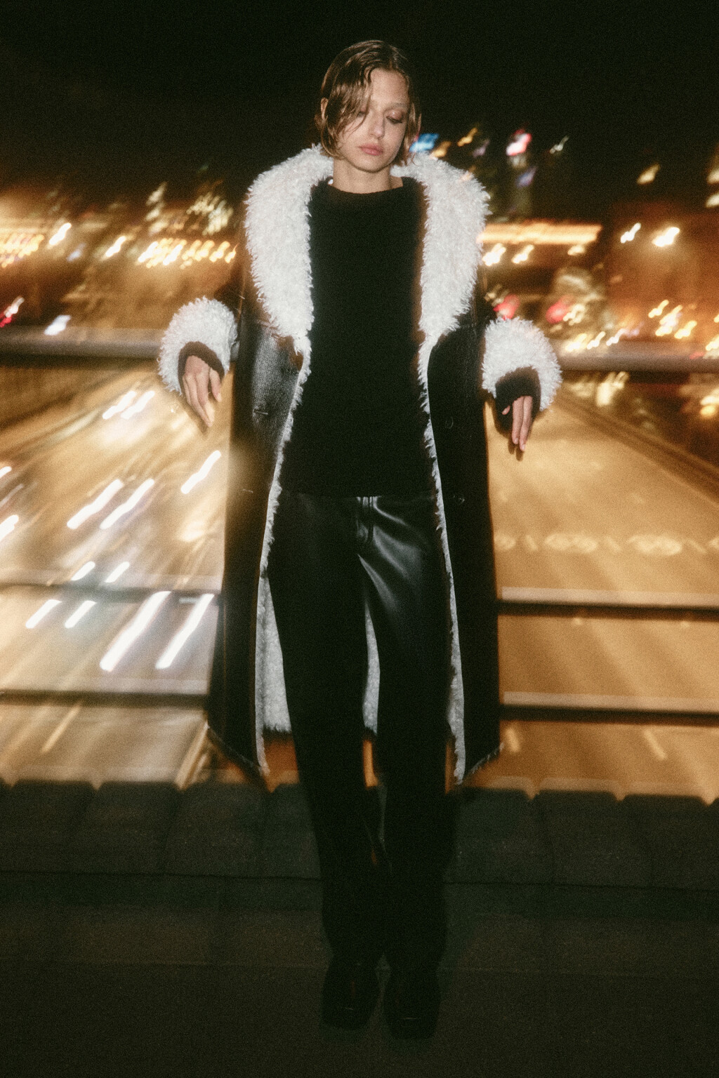 Дубленка-афганка длинная с подкладкой - цвет черный - 8