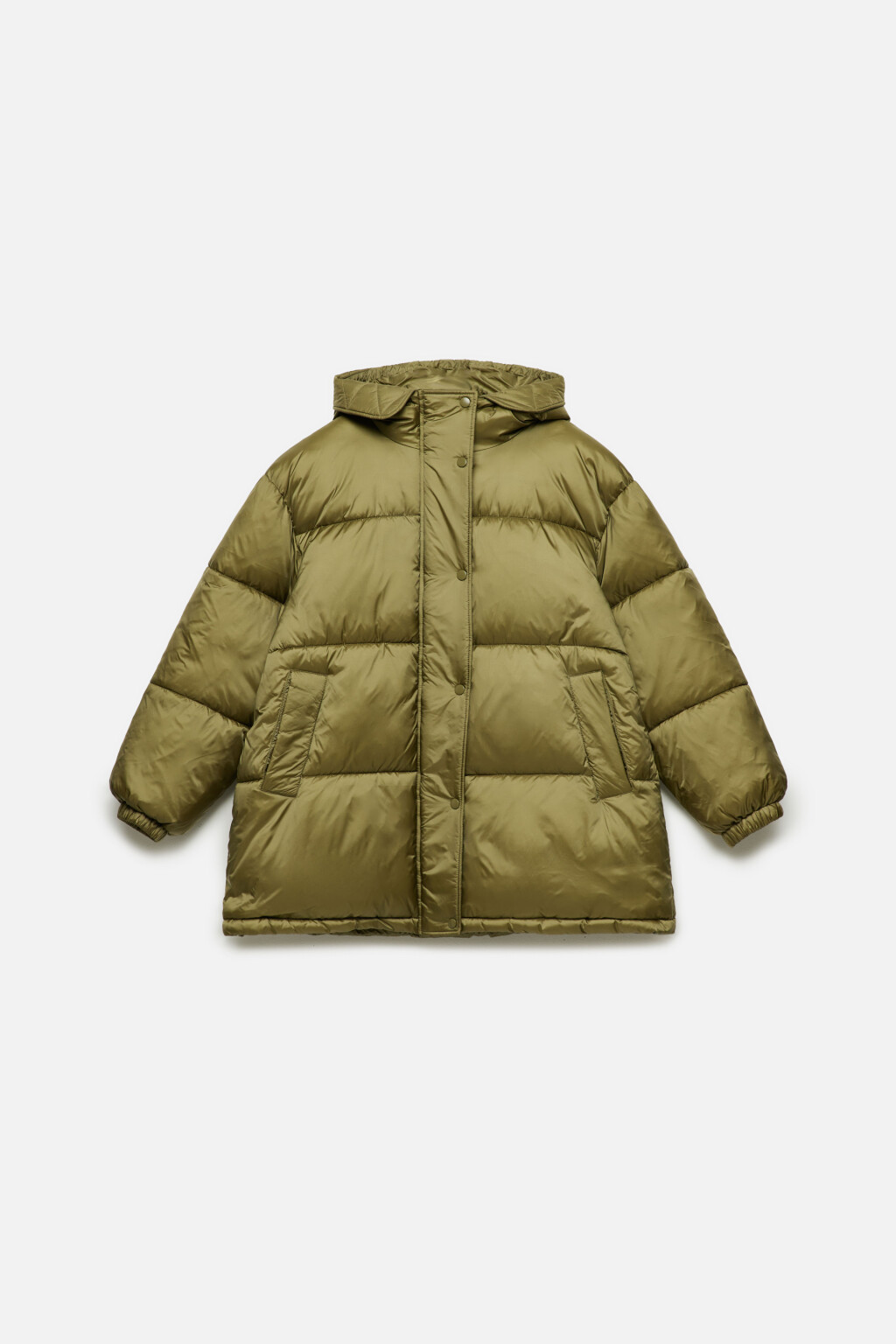 Куртка стеганая утепленная с глубоким капюшоном - цвет зеленый - 9