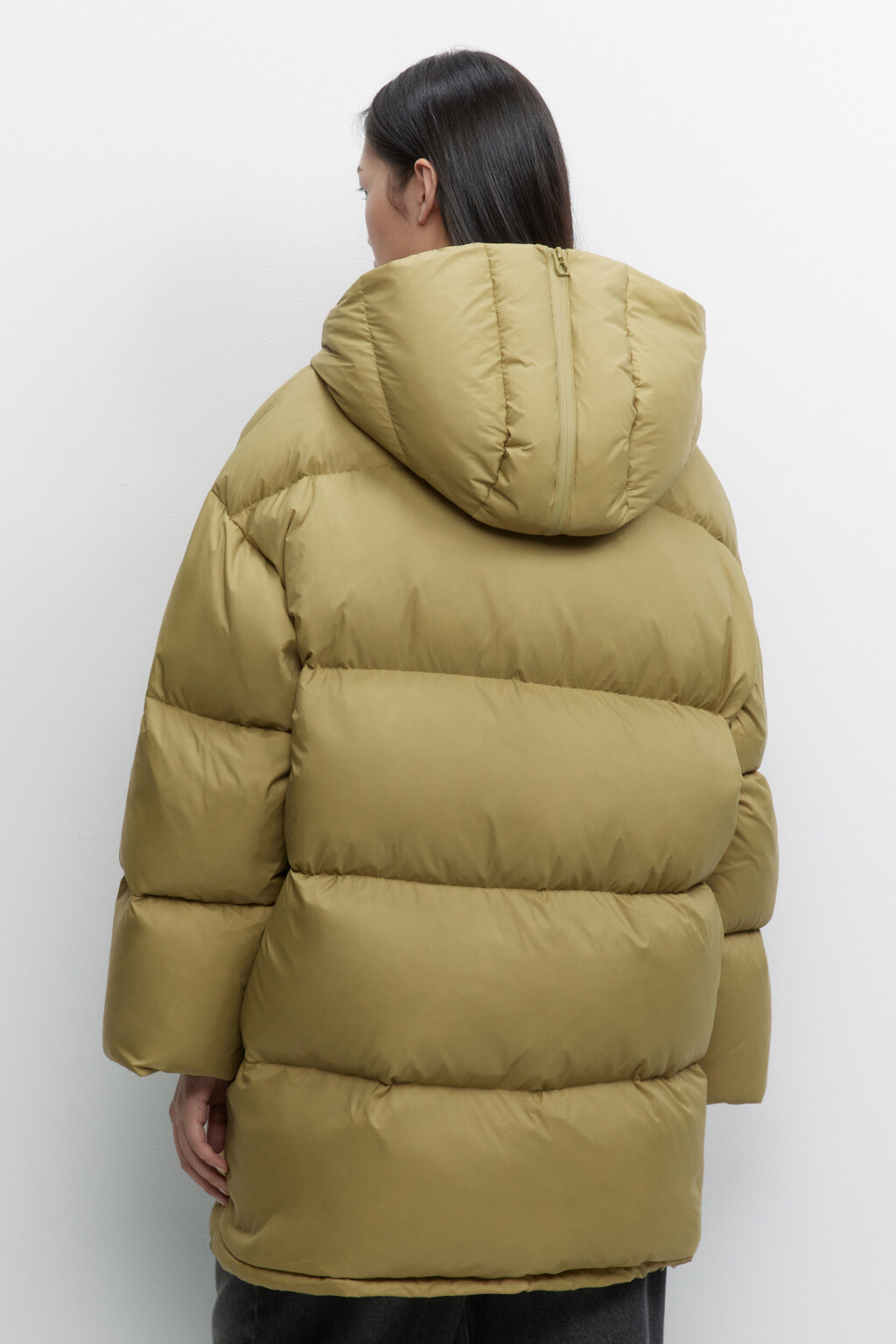 Куртка-пуховик oversize на натуральном утеплителе - цвет зеленый - 4
