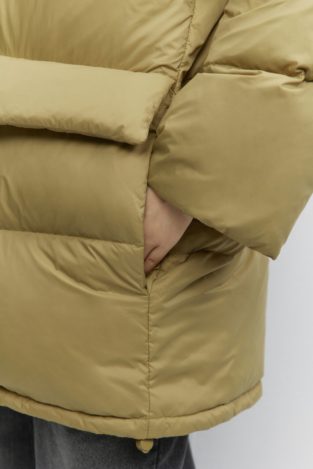 Куртка-пуховик oversize на натуральном утеплителе - цвет зеленый - 7