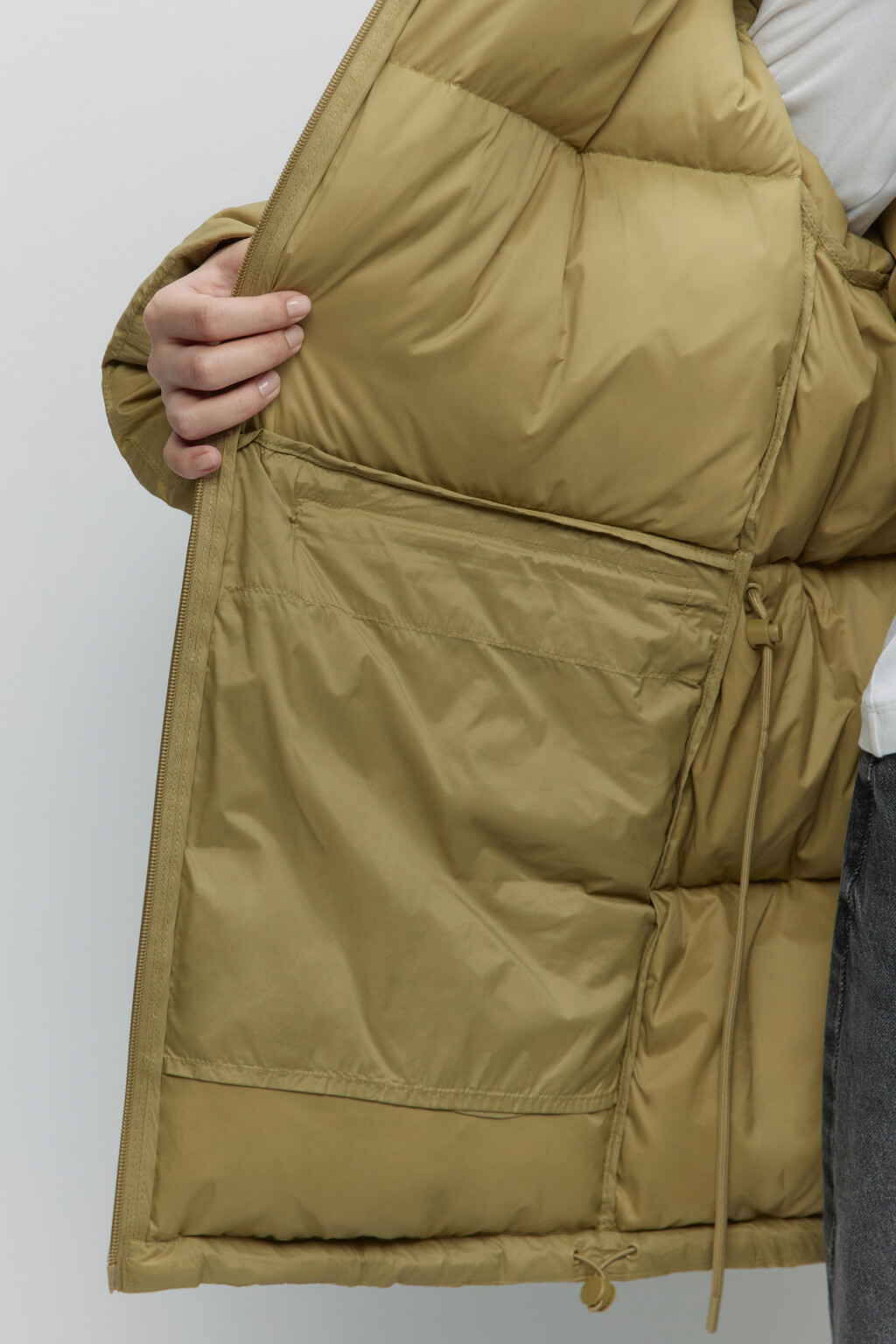 Куртка-пуховик oversize на натуральном утеплителе - цвет зеленый - 8