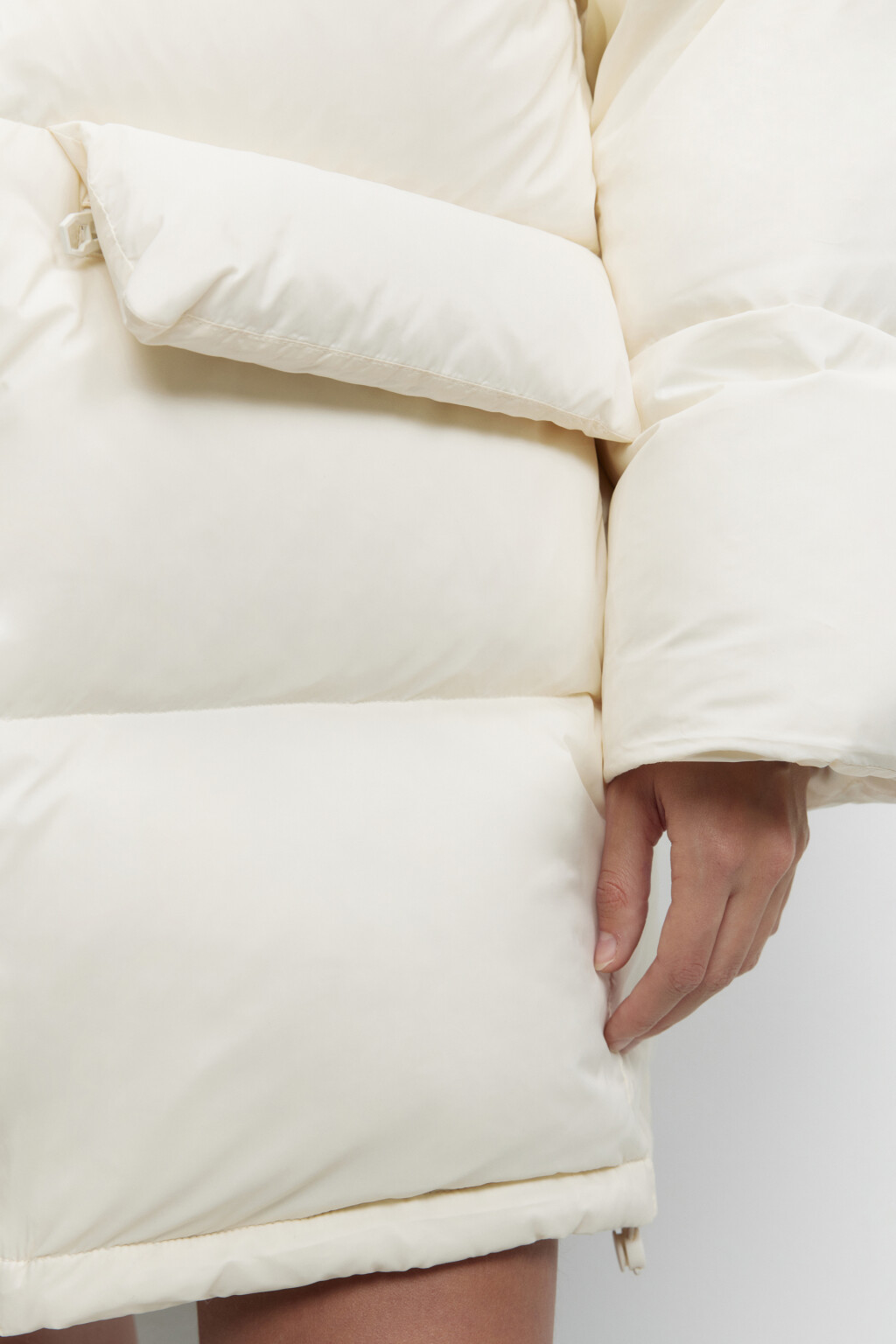 Куртка-пуховик oversize на натуральном утеплителе - цвет молочный - 5