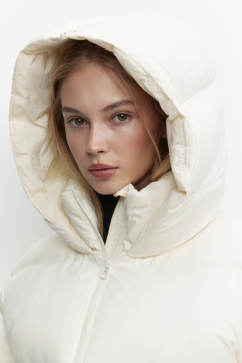 Куртка-пуховик oversize на натуральном утеплителе - цвет молочный - 6