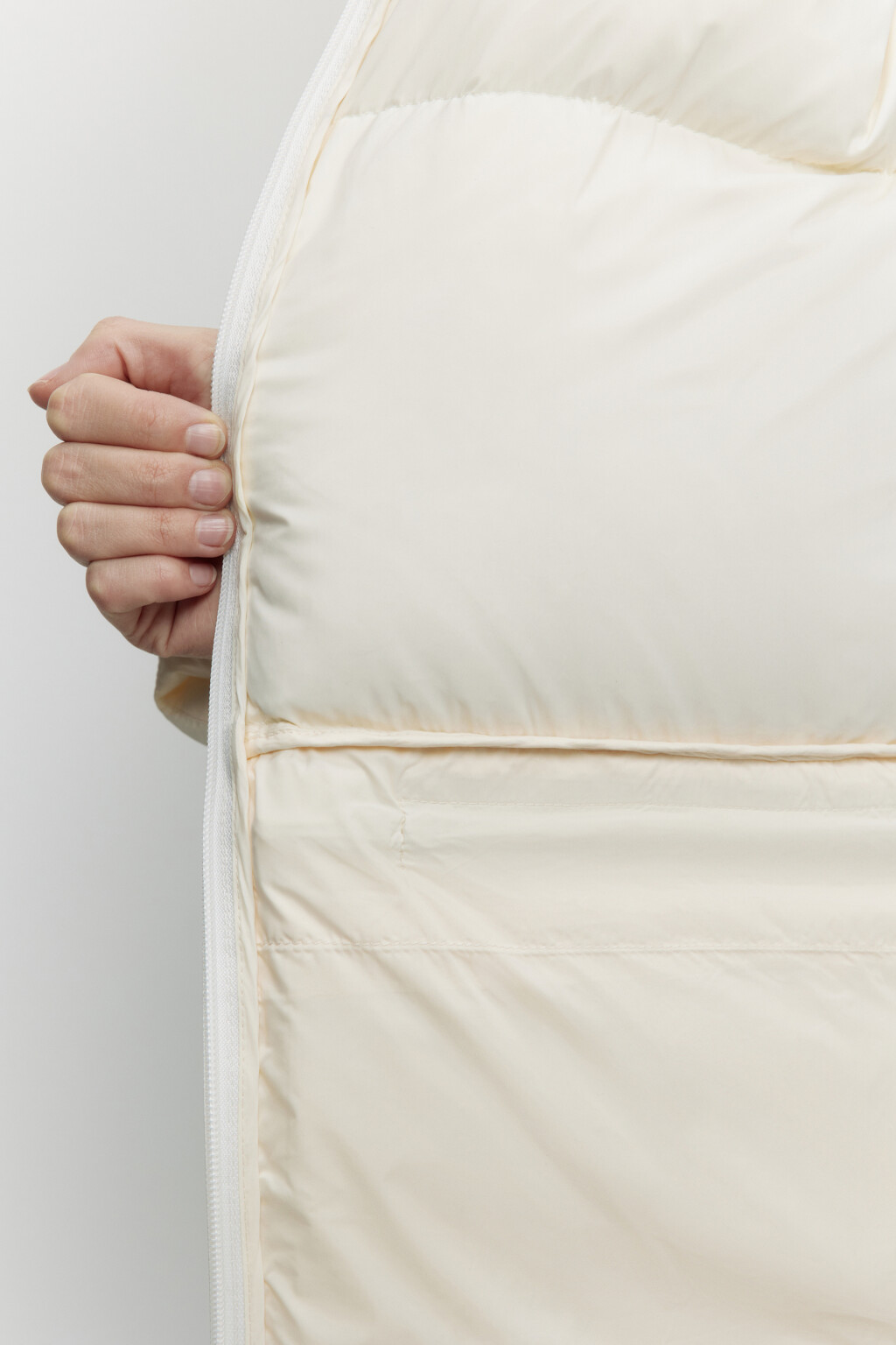 Куртка-пуховик oversize на натуральном утеплителе - цвет молочный - 7