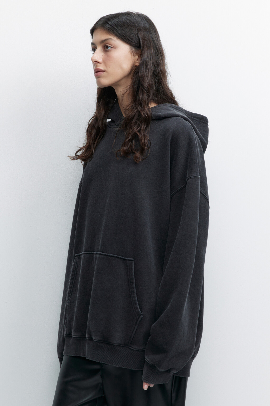 Худи oversize утепленная с состаренным эффектом - цвет серый - 3