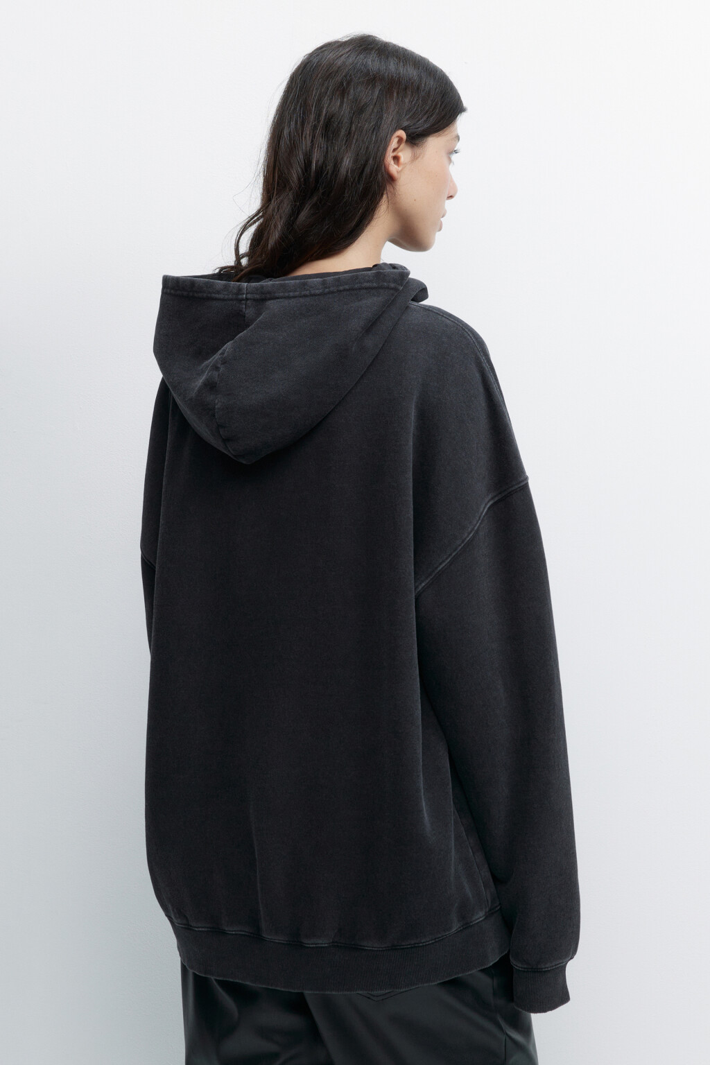 Худи oversize утепленная с состаренным эффектом - цвет серый - 4