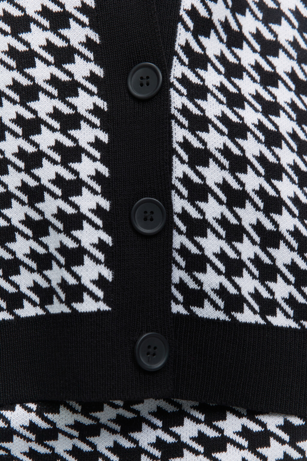 Кардиган вязаный свободный с принтом гусиная лапка - цвет черный - 5