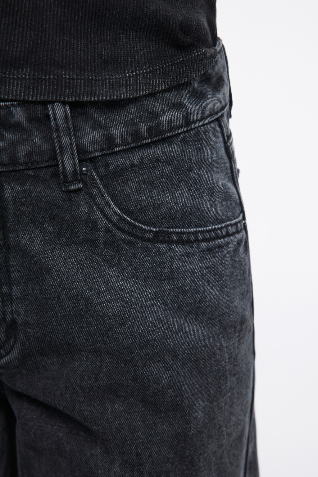 Джинсы широкие удлиненные со средней посадкой - цвет серый - 5