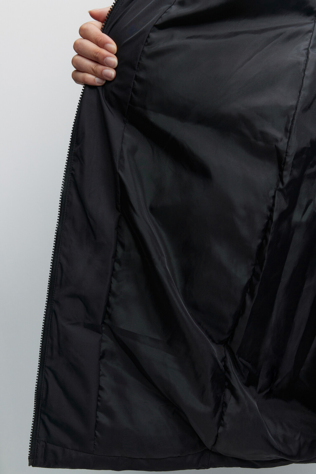 Пальто стеганое утепленное с воротником-стойкой - цвет черный - 7