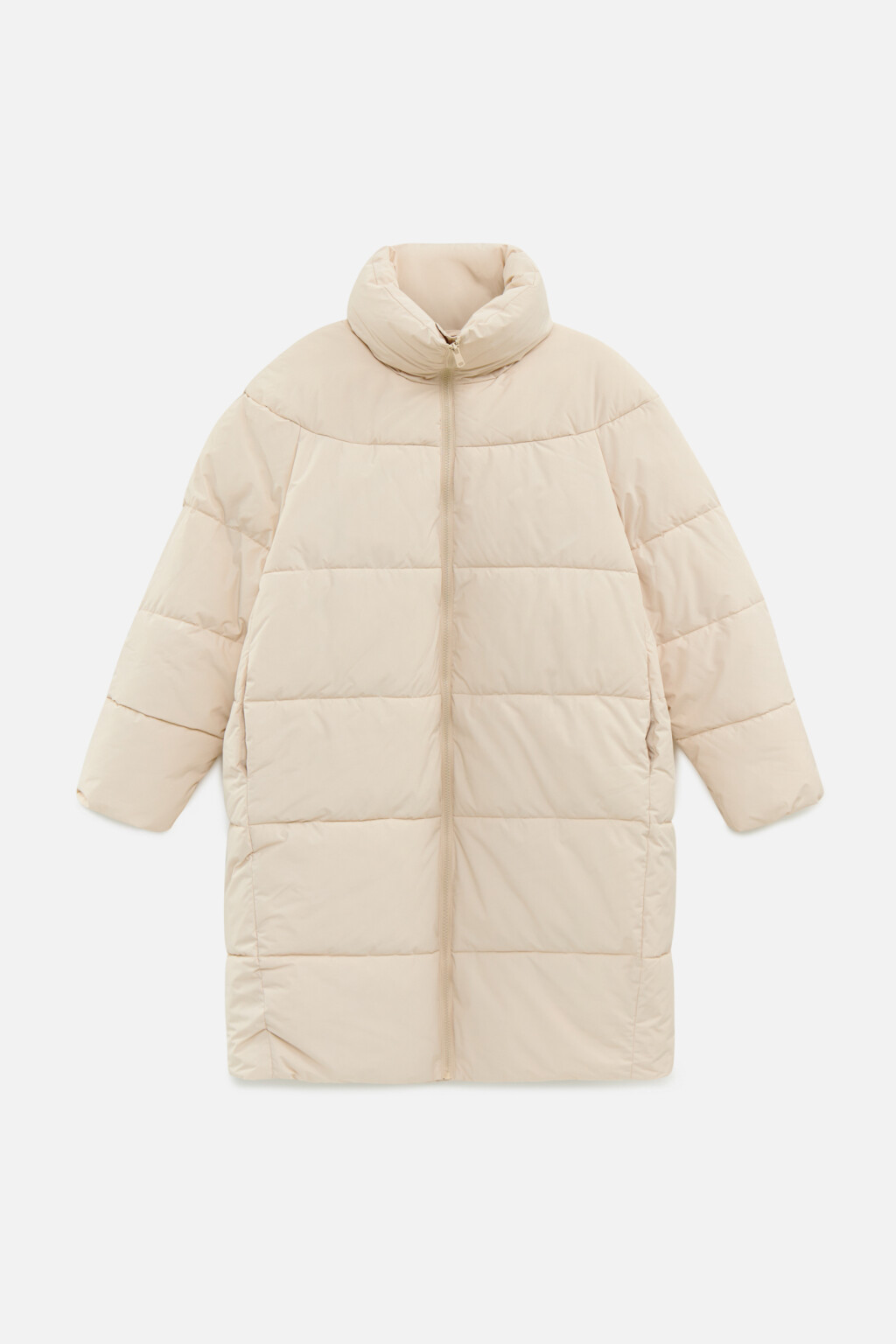 Пальто стеганое утепленное с воротником-стойкой - цвет бежевый - 8