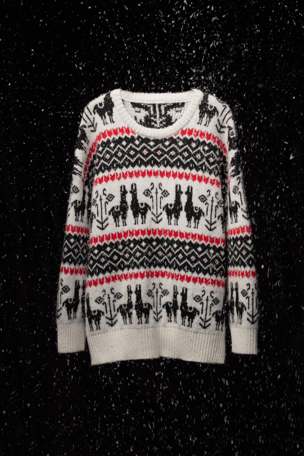 Джемпер oversize вязаный с принтом лопапейса - цвет белый - 7