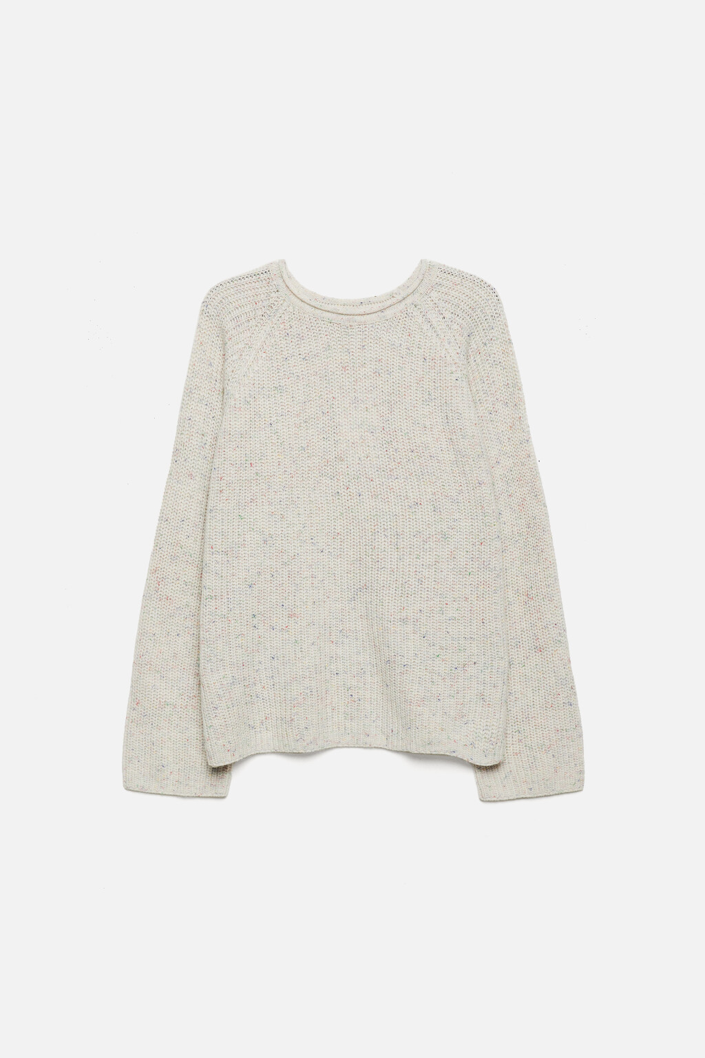 Джемпер вязаный свободный с рукавами реглан - цвет белый - 8