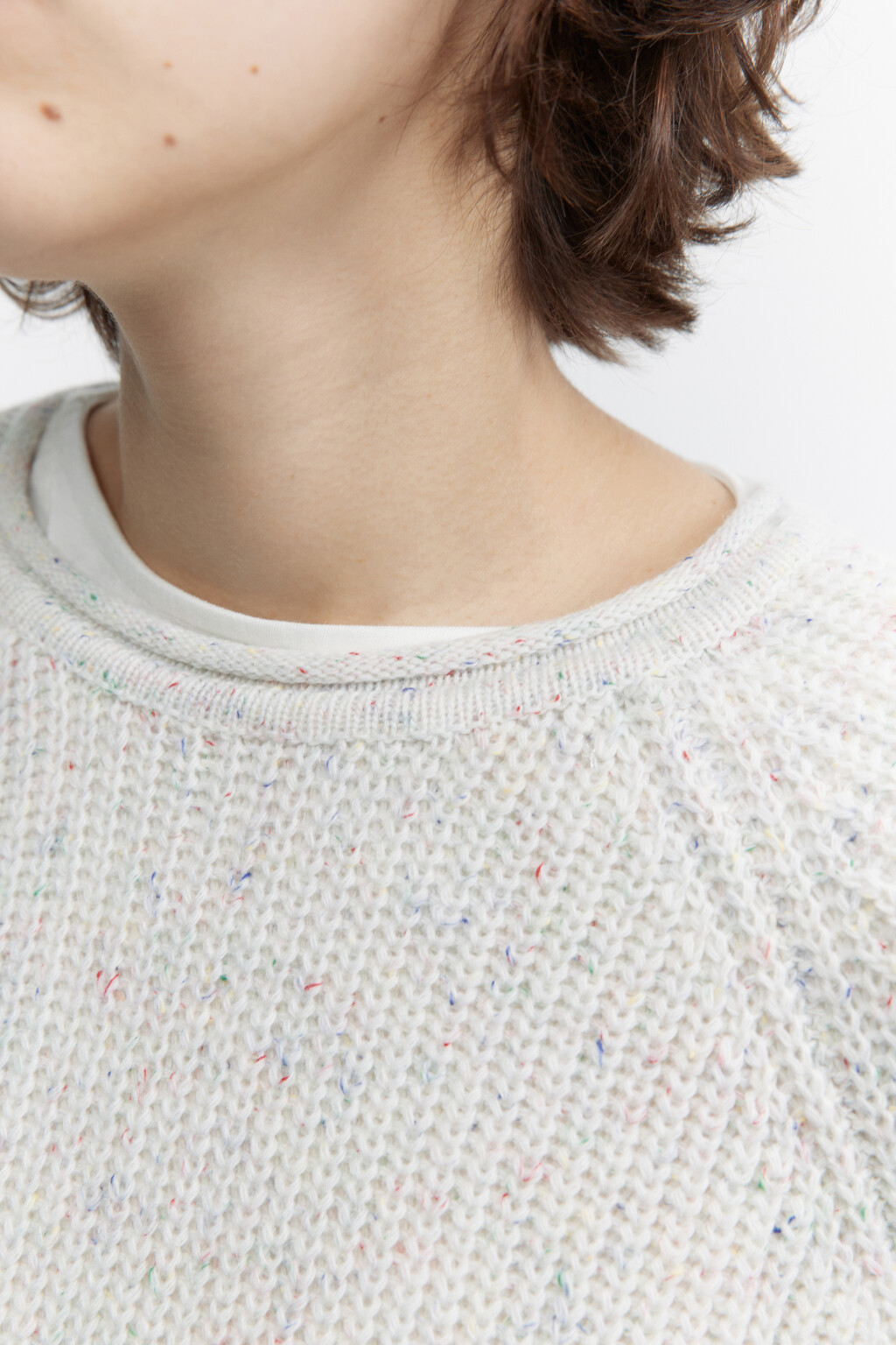 Джемпер вязаный свободный с рукавами реглан - цвет белый - 6