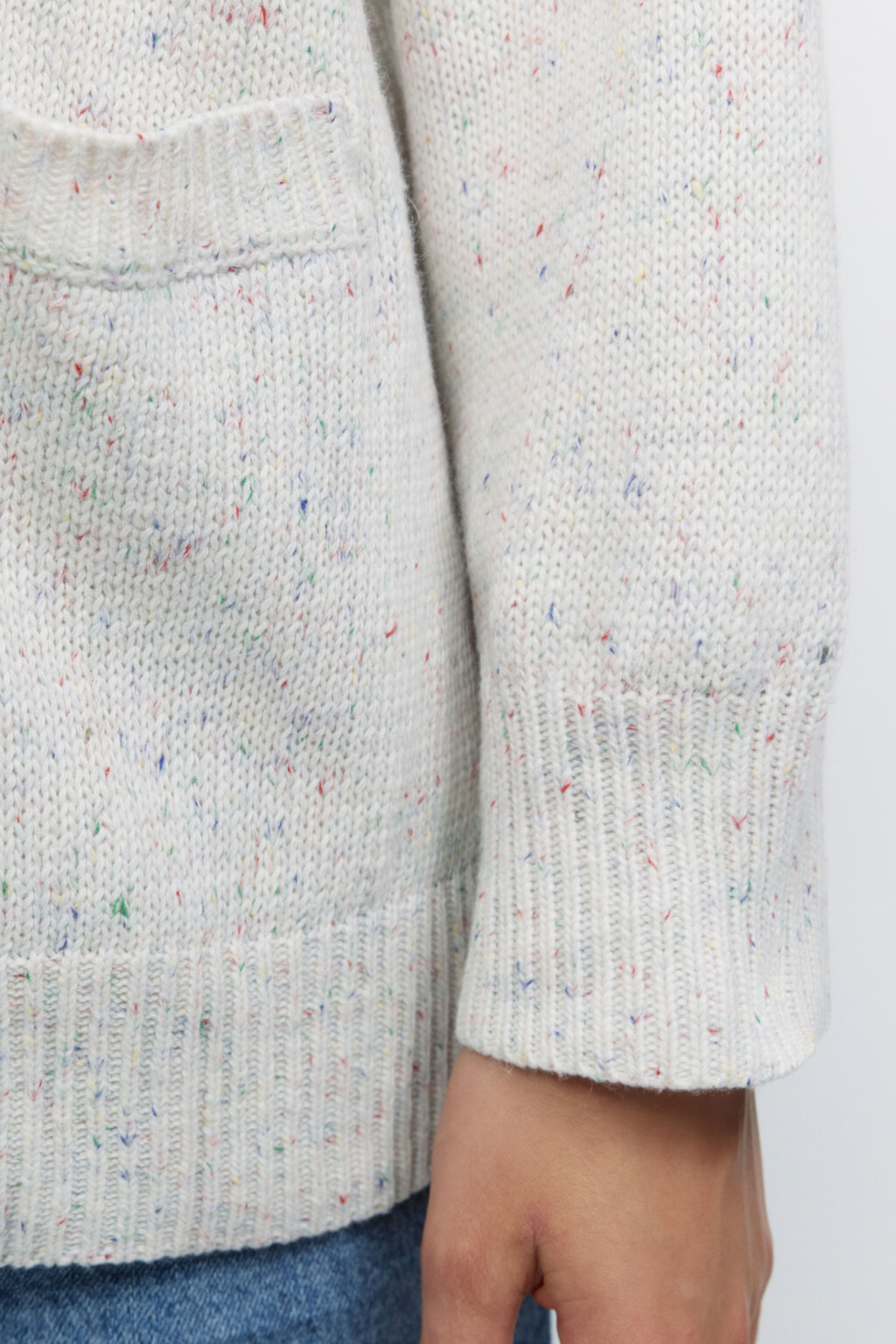 Кардиган oversize вязаный с карманами - цвет белый - 8