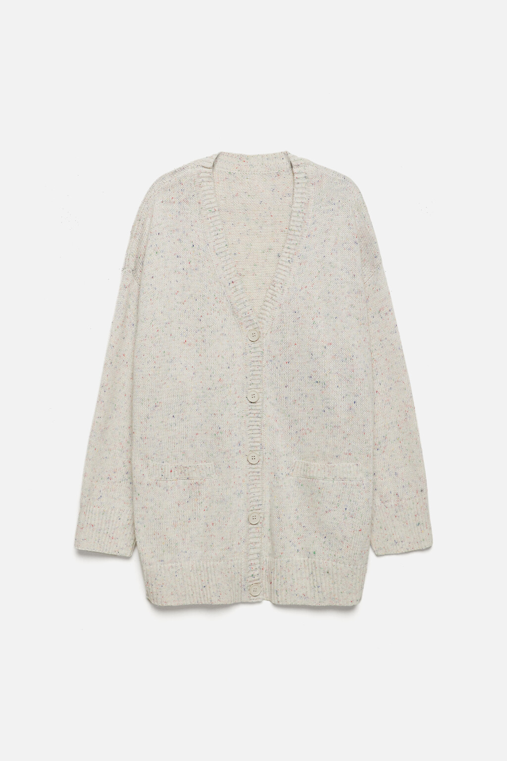 Кардиган oversize вязаный с карманами - цвет белый - 11