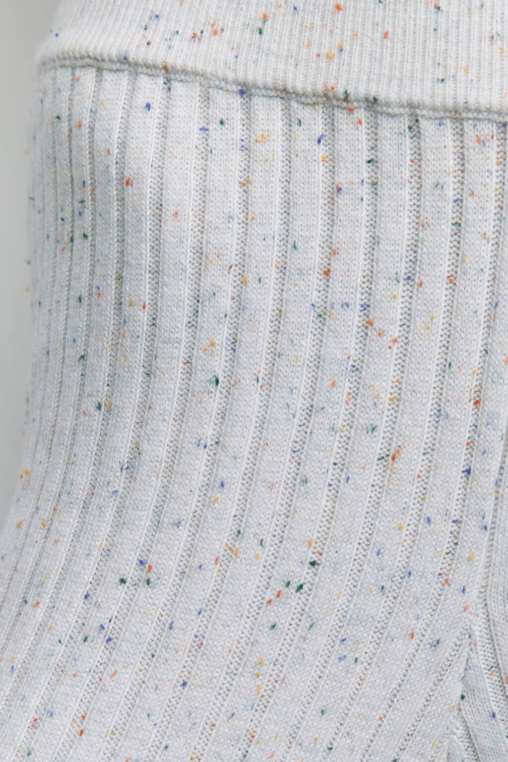 Брюки клеш вязаные теплые со средней посадкой - цвет бежевый - 6