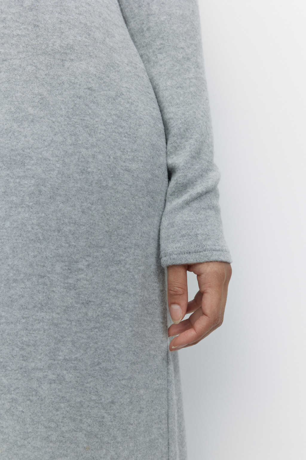 Платье-футляр макси облегающее с длинными рукавами - цвет серый - 7