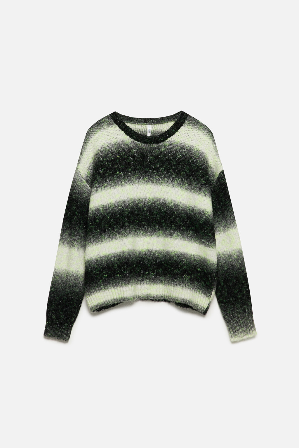 Джемпер вязаный в полоску из шерсти и альпака - цвет черный - 8