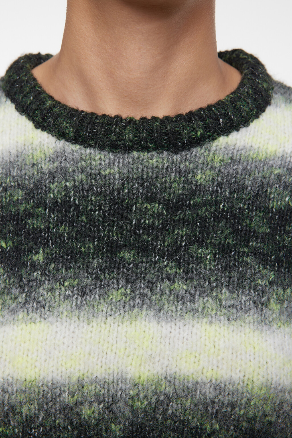 Джемпер вязаный в полоску из шерсти и альпака - цвет черный - 5