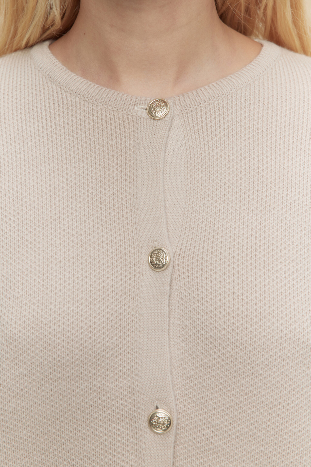 Кардиган короткий вязаный в полоску - цвет бежевый - 6