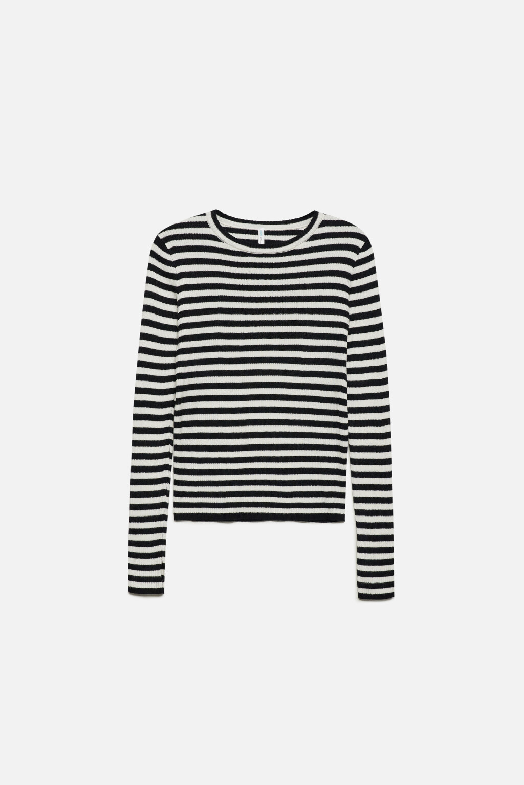 Джемпер-лонгслив облегающий в полоску - цвет черный - 7