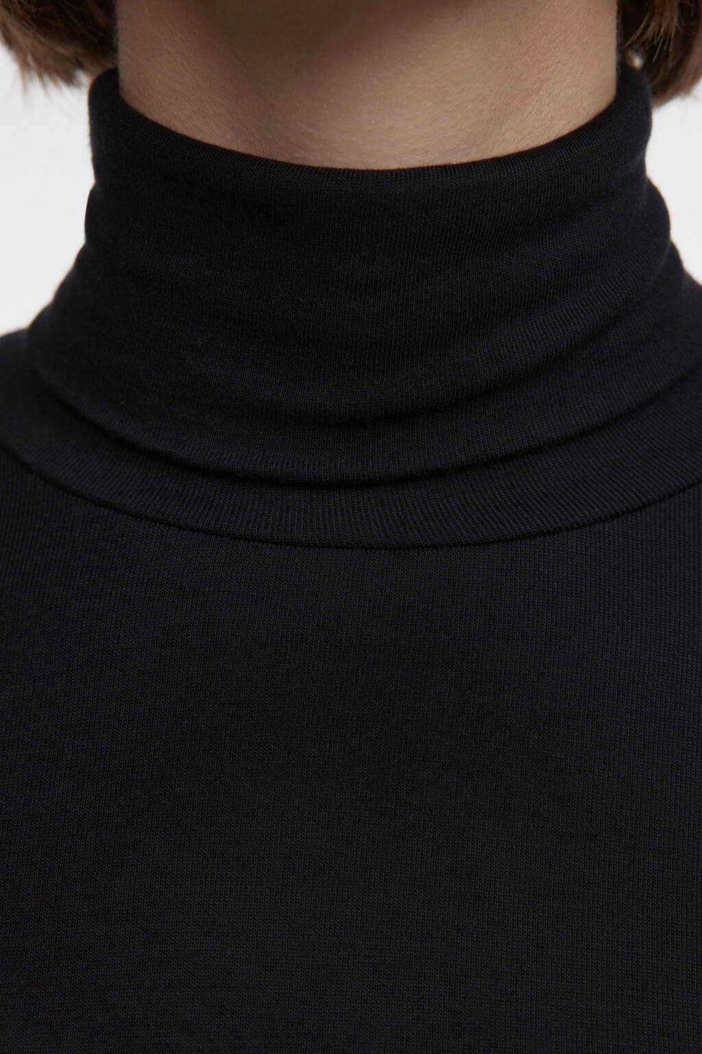 Водолазка вискозная облегающая с длинными рукавами - цвет черный - 6