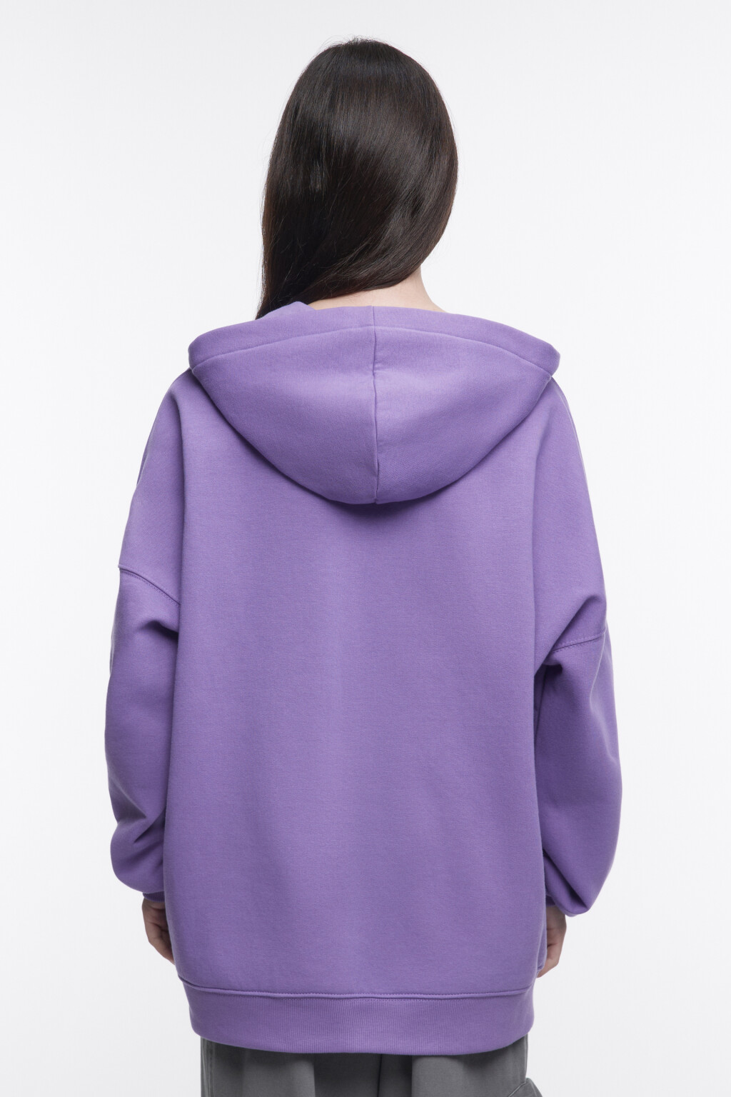 Худи-зипка утепленная с капюшоном - цвет фиолетовый - 4