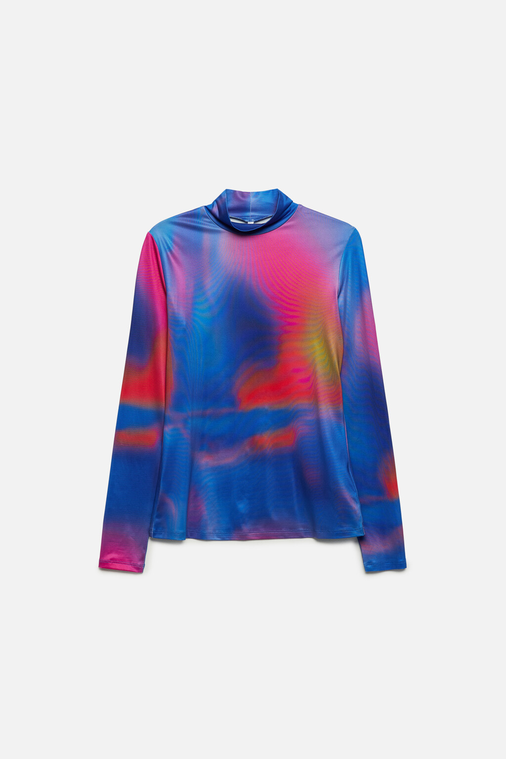 Водолазка гладкая облегающая с принтом-абстракцией - цвет мультиколор - 7